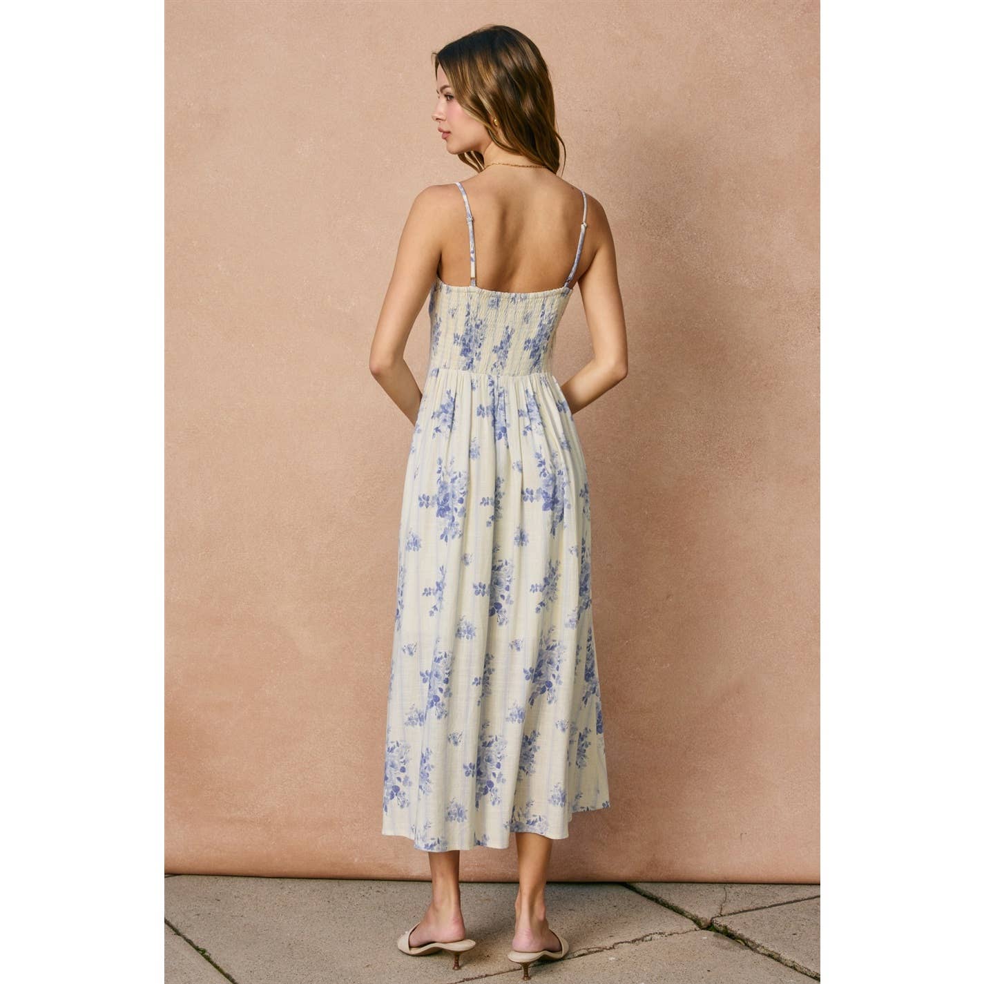 Poetic Bloom Sweetheart Corset Midi Dress