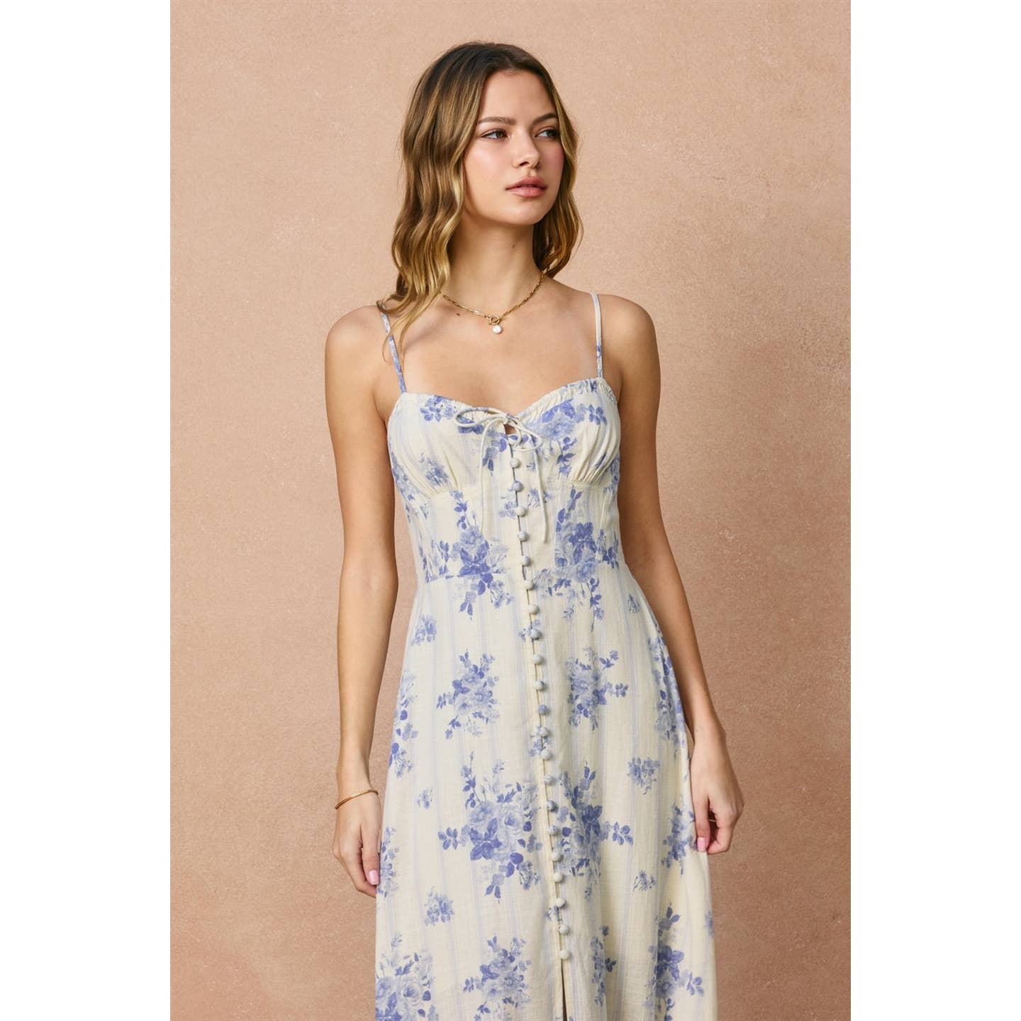 Poetic Bloom Sweetheart Corset Midi Dress