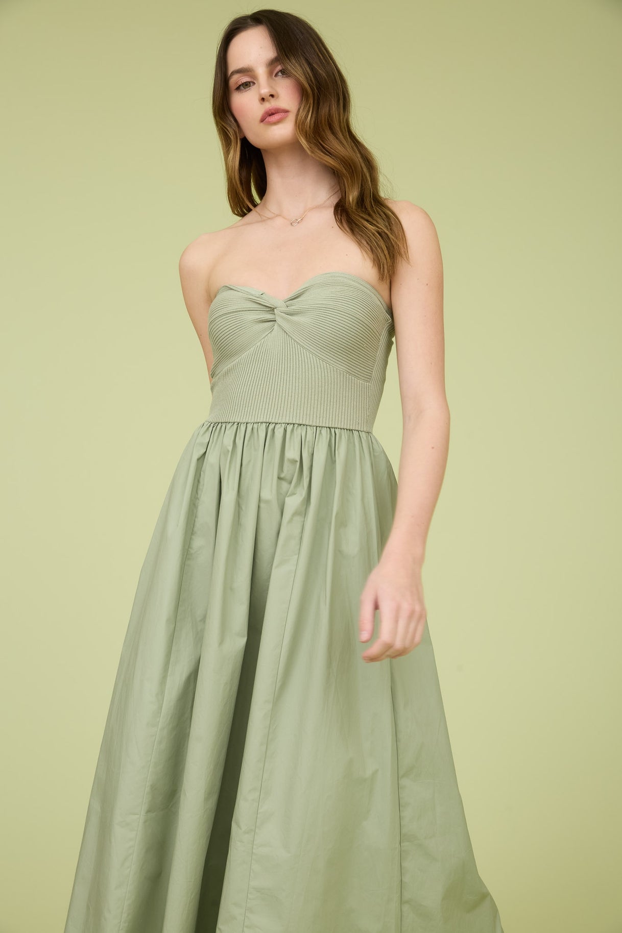 Strapless Twist Bust Maxi Dress