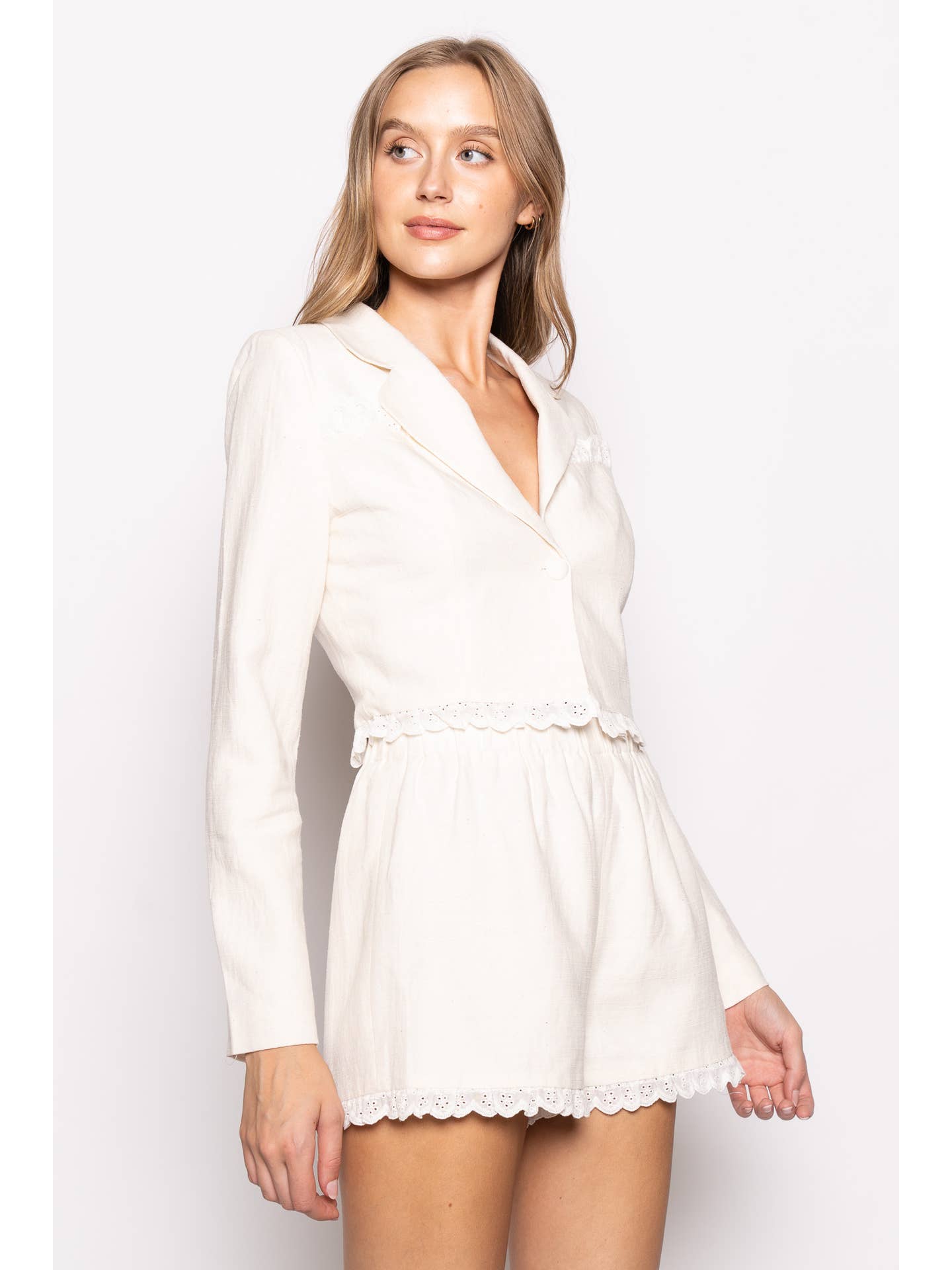 Crochet Lace Jacket and Shorts Set