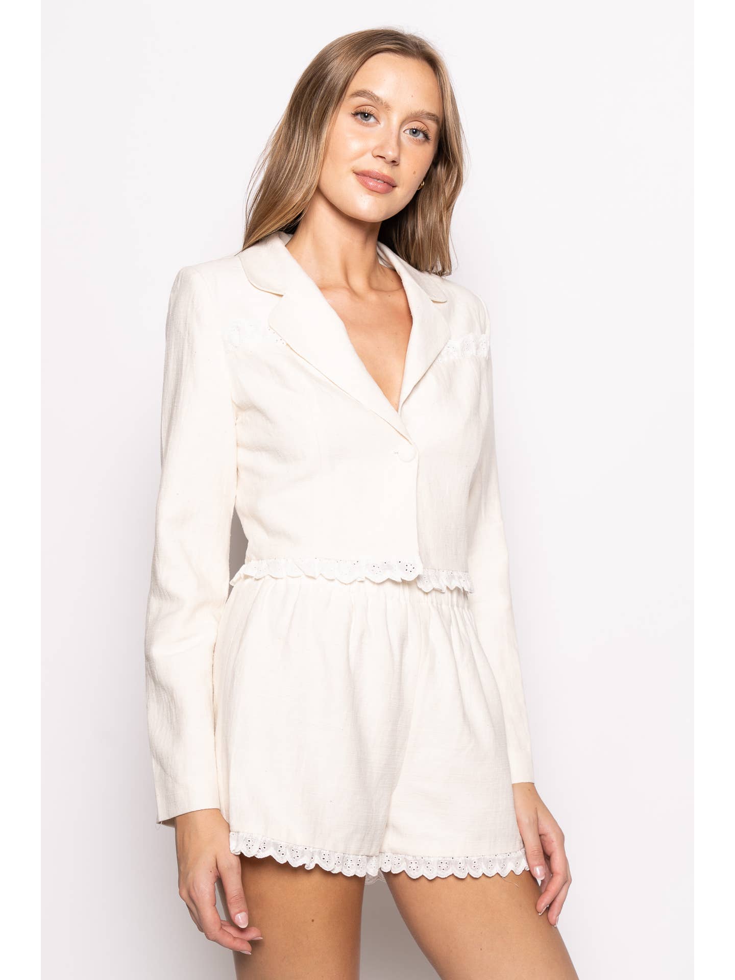 Crochet Lace Jacket and Shorts Set