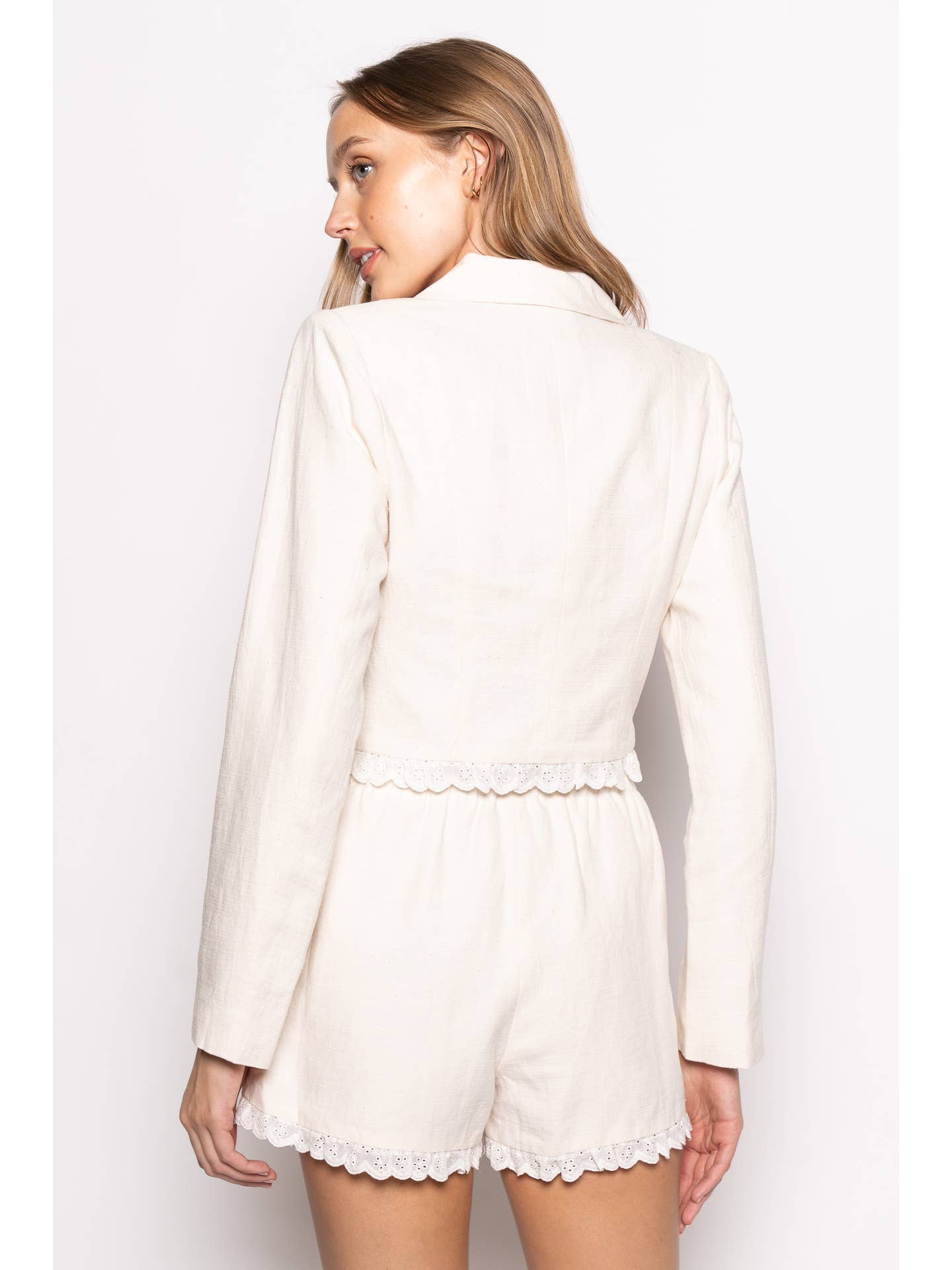 Crochet Lace Jacket and Shorts Set