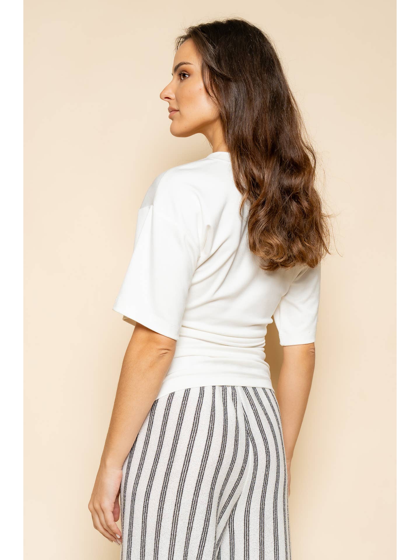 Elevated Basics One Side Ruched Tee