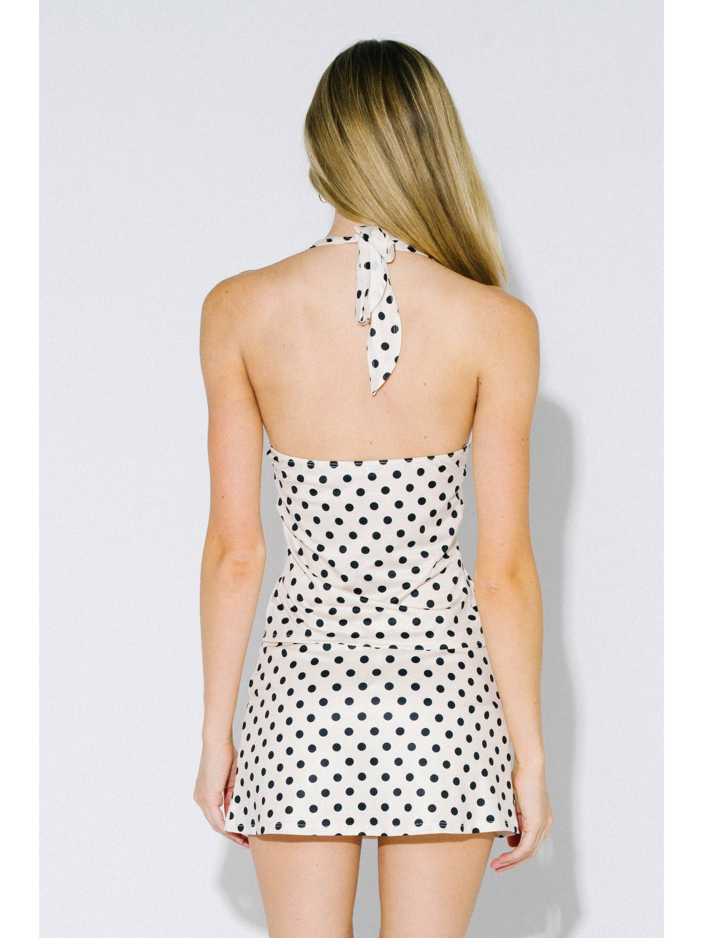 Polka Dot Micro Skirt & Halter Set