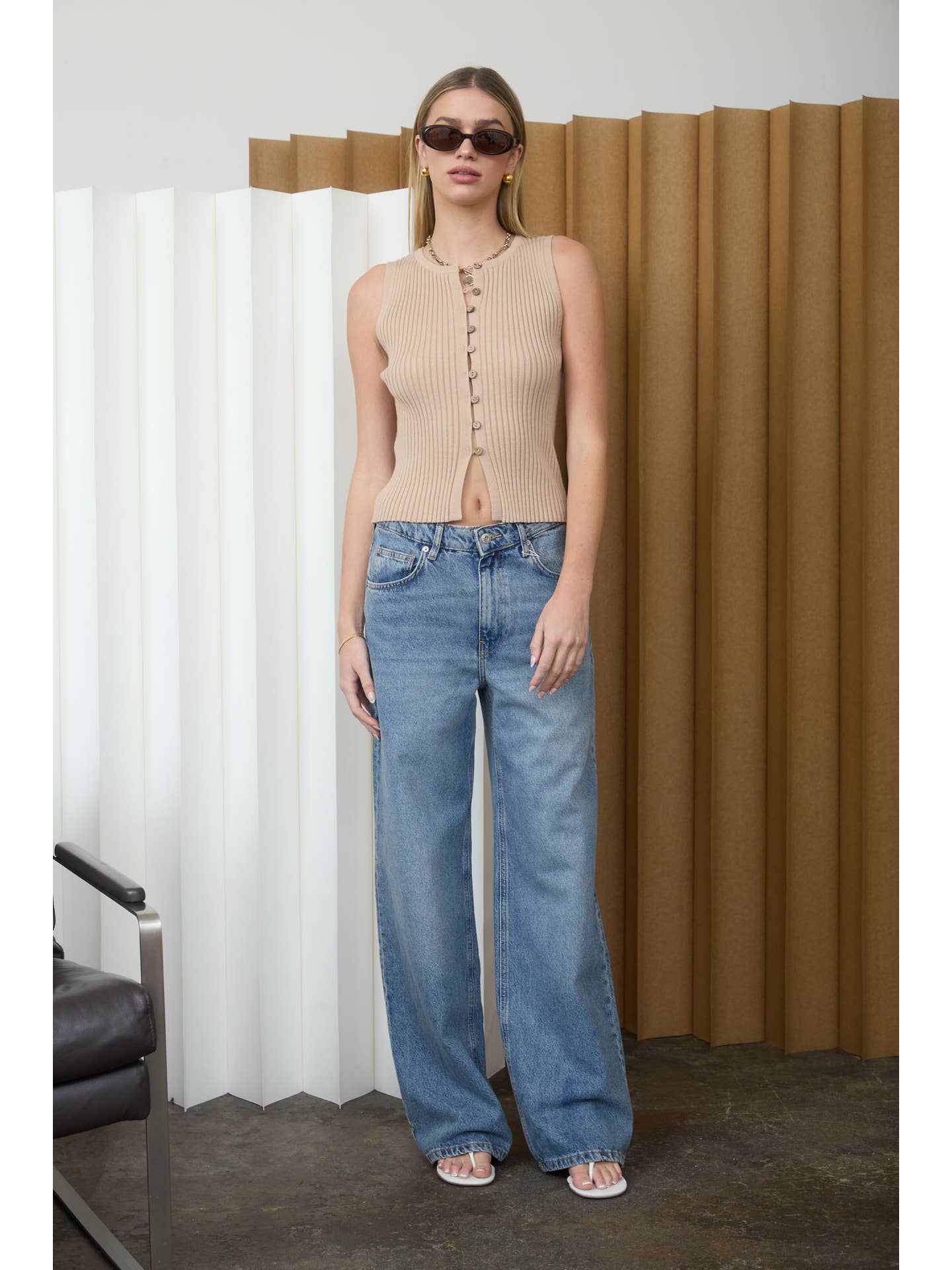 Everyday Essential Khaki Sleeveless Top