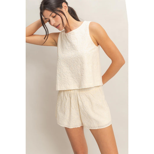 Eyelet Cotton Shorts & Top Set