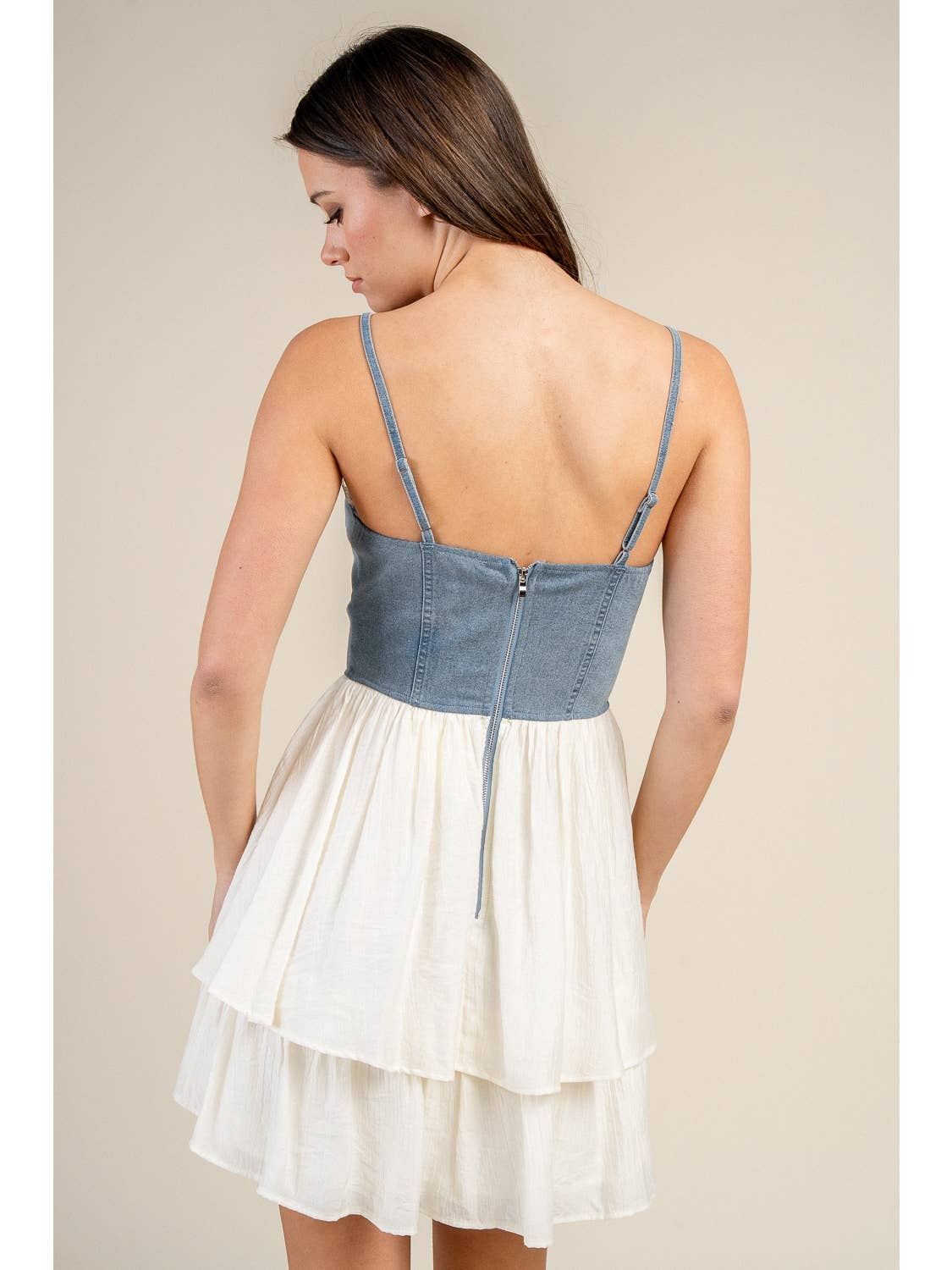 Denim Bustier Mini Dress