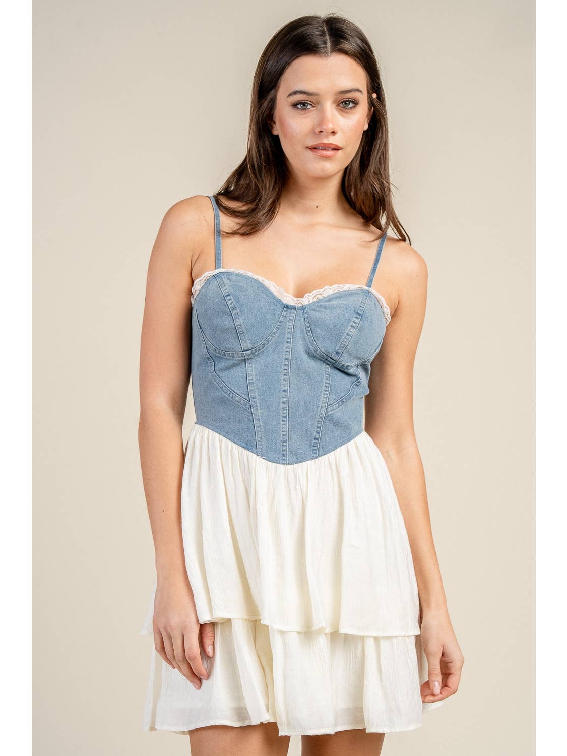 Denim Bustier Mini Dress