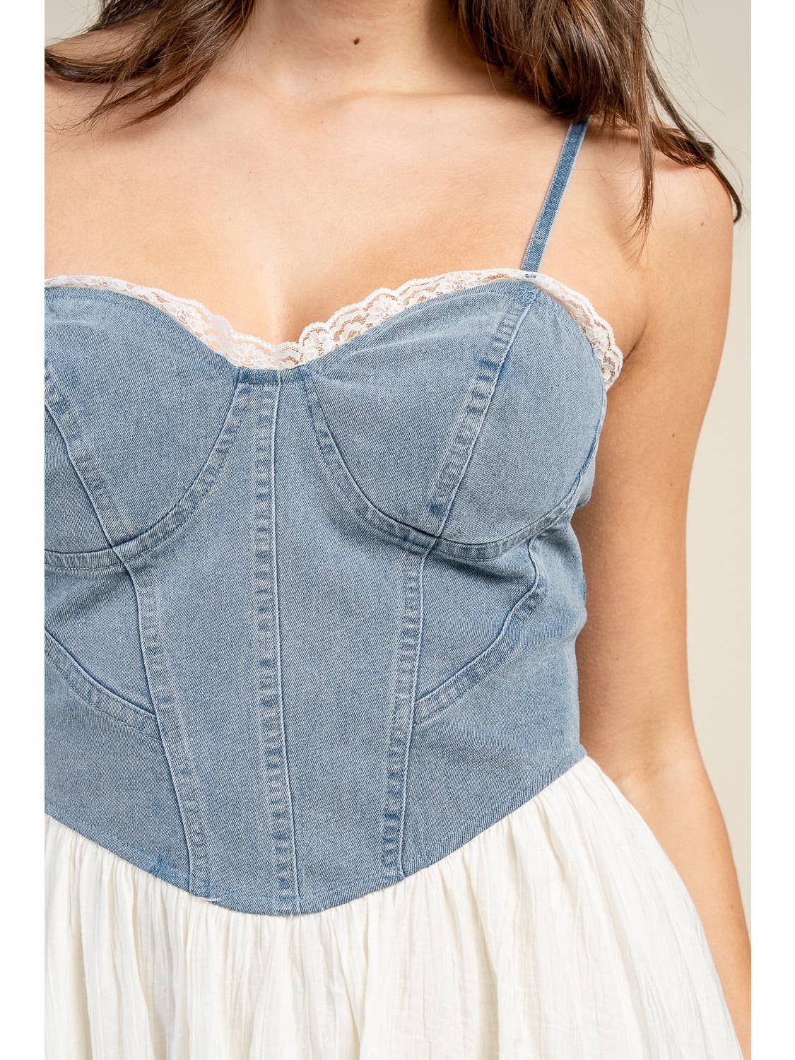 Denim Bustier Mini Dress