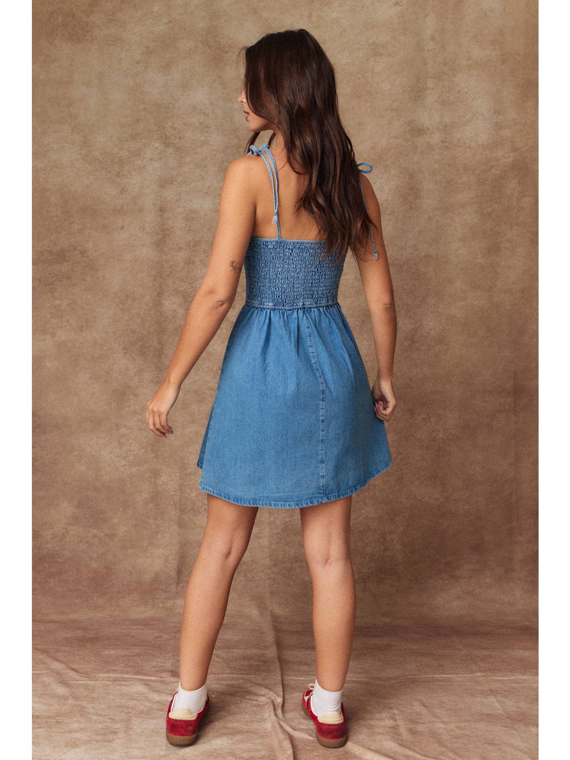 Charlotte Smocked Denim Dress
