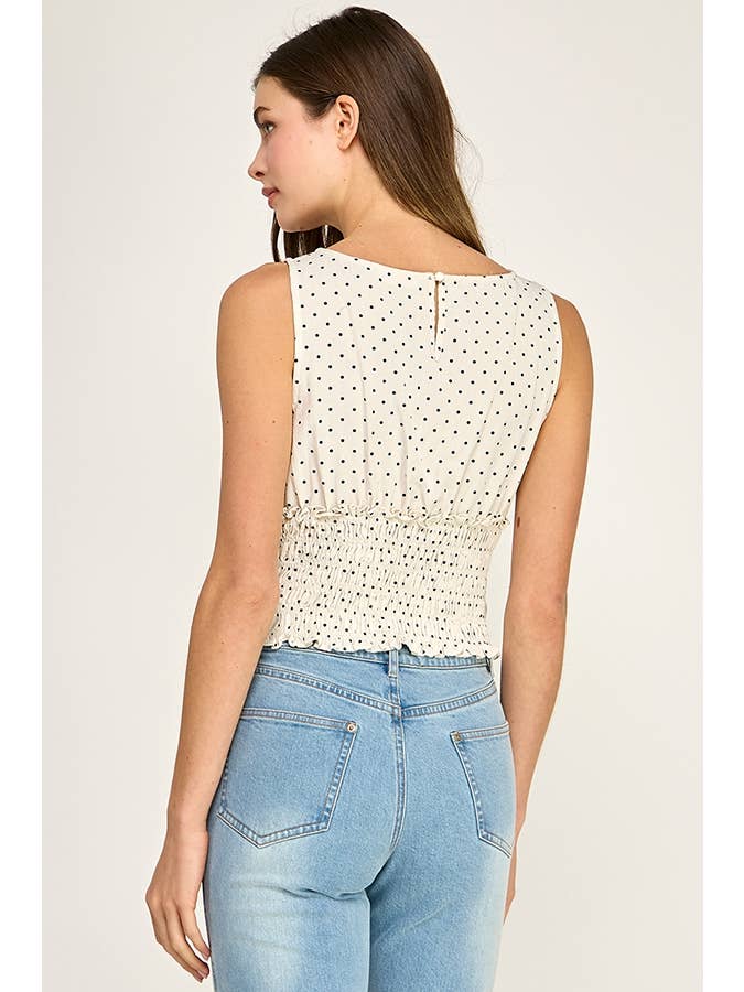 Polka Dot Smocked Top