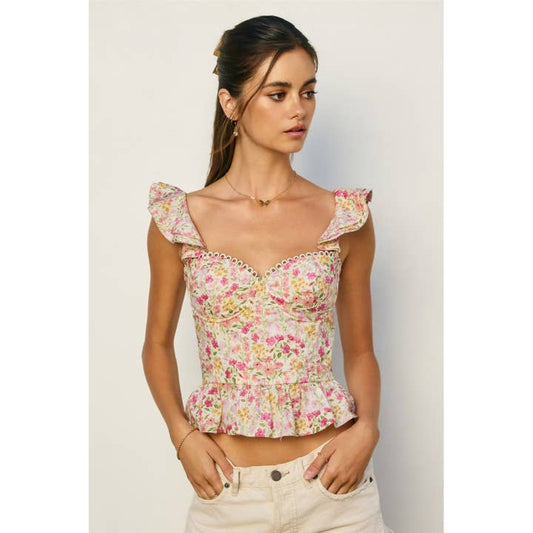 Camelia Corset Flutter Top