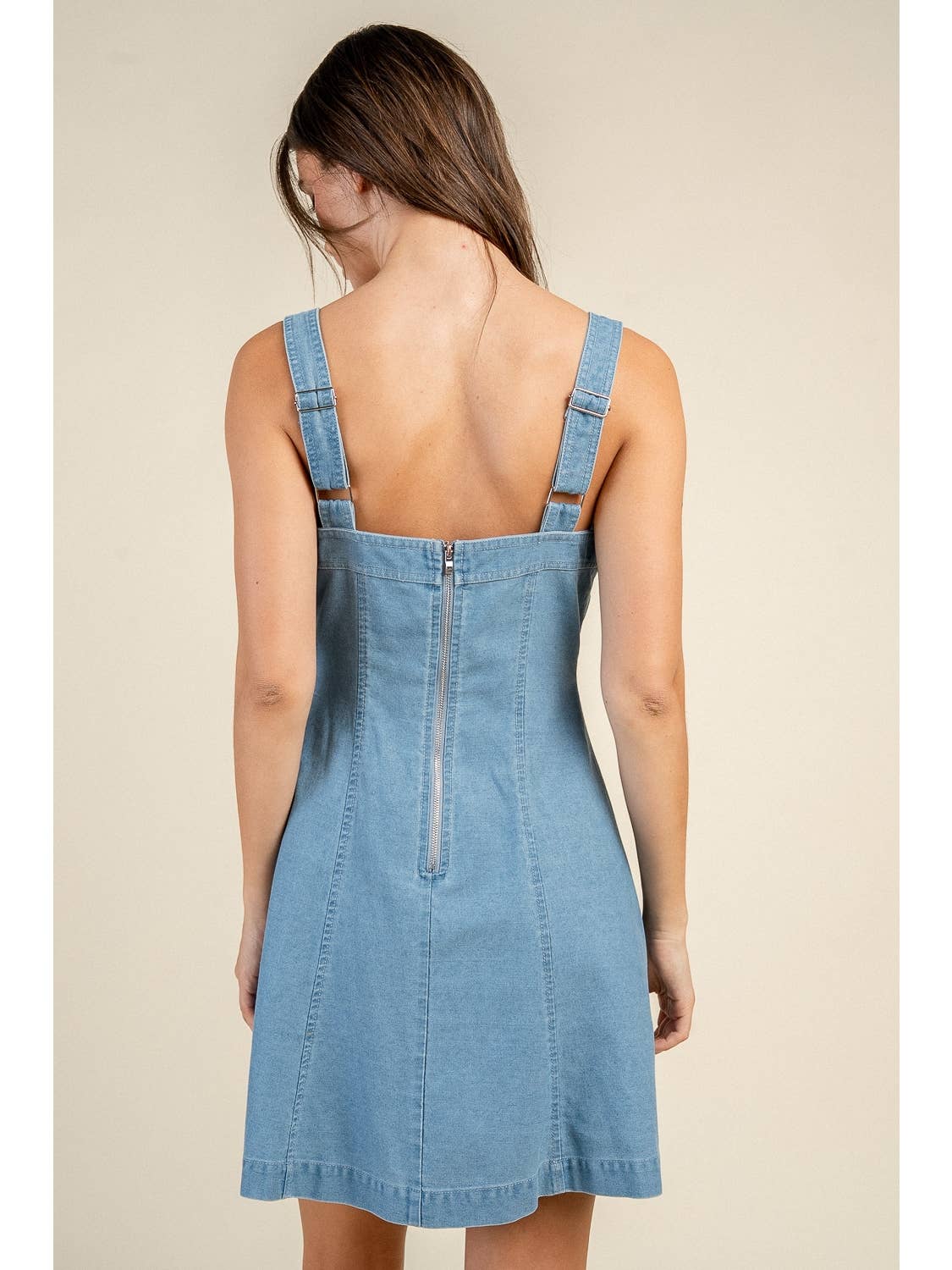 Denim Buckle Mini Dress