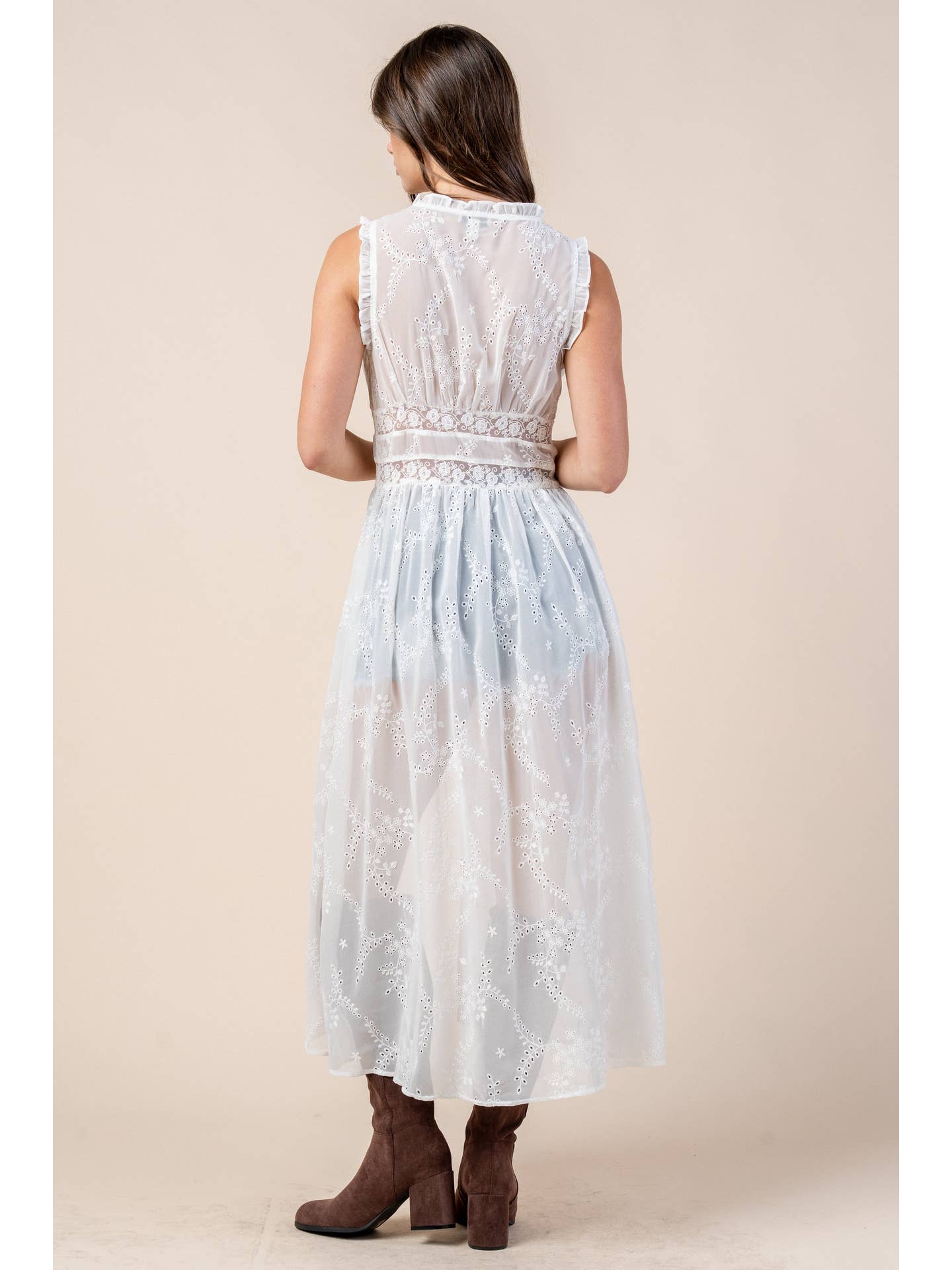 Eyelet Tie Duster Top