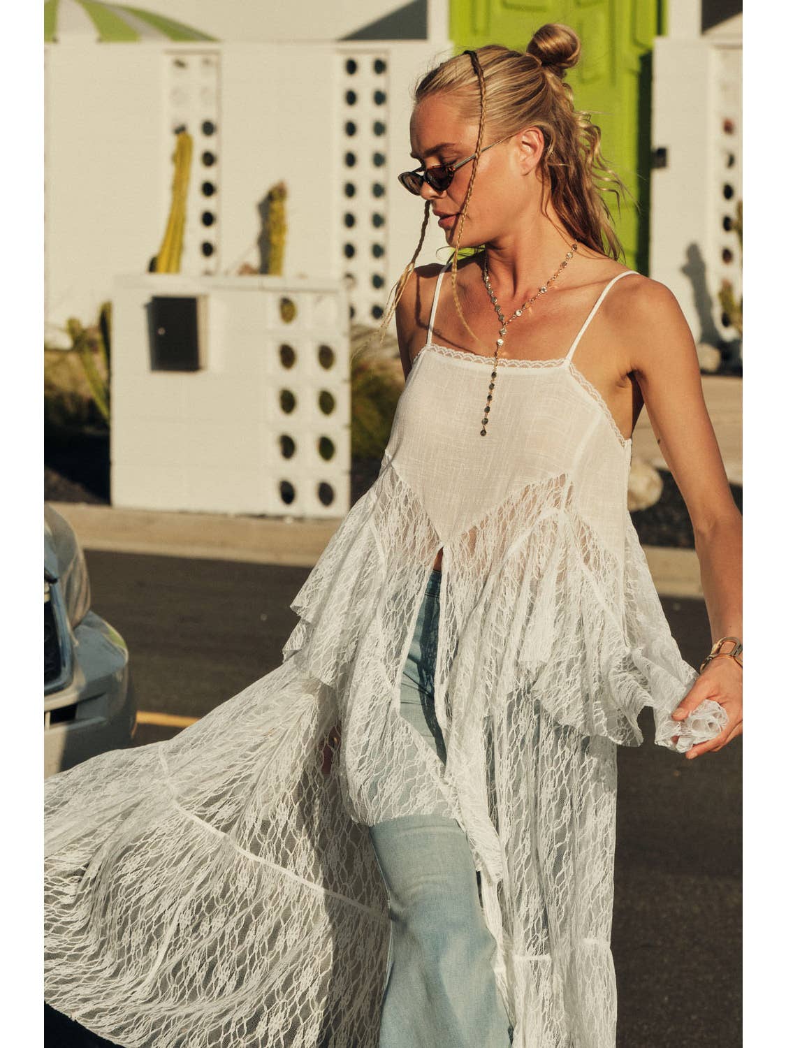 Lace Flyaway Maxi Top