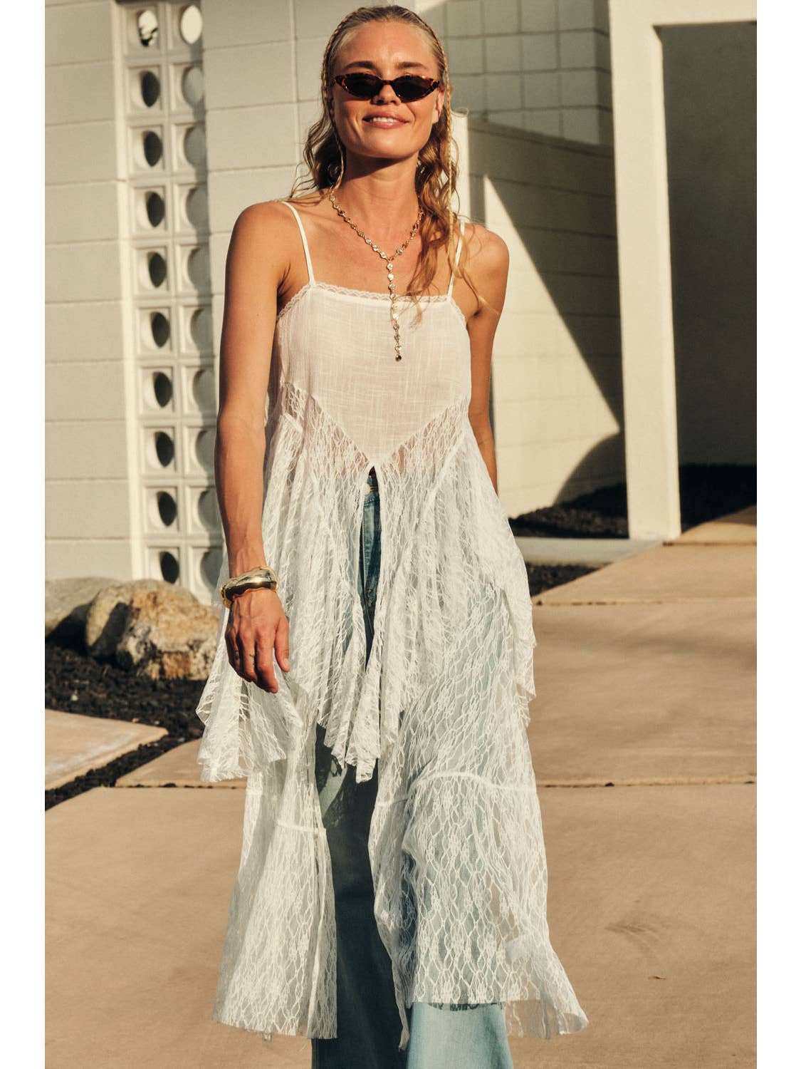 Lace Flyaway Maxi Top