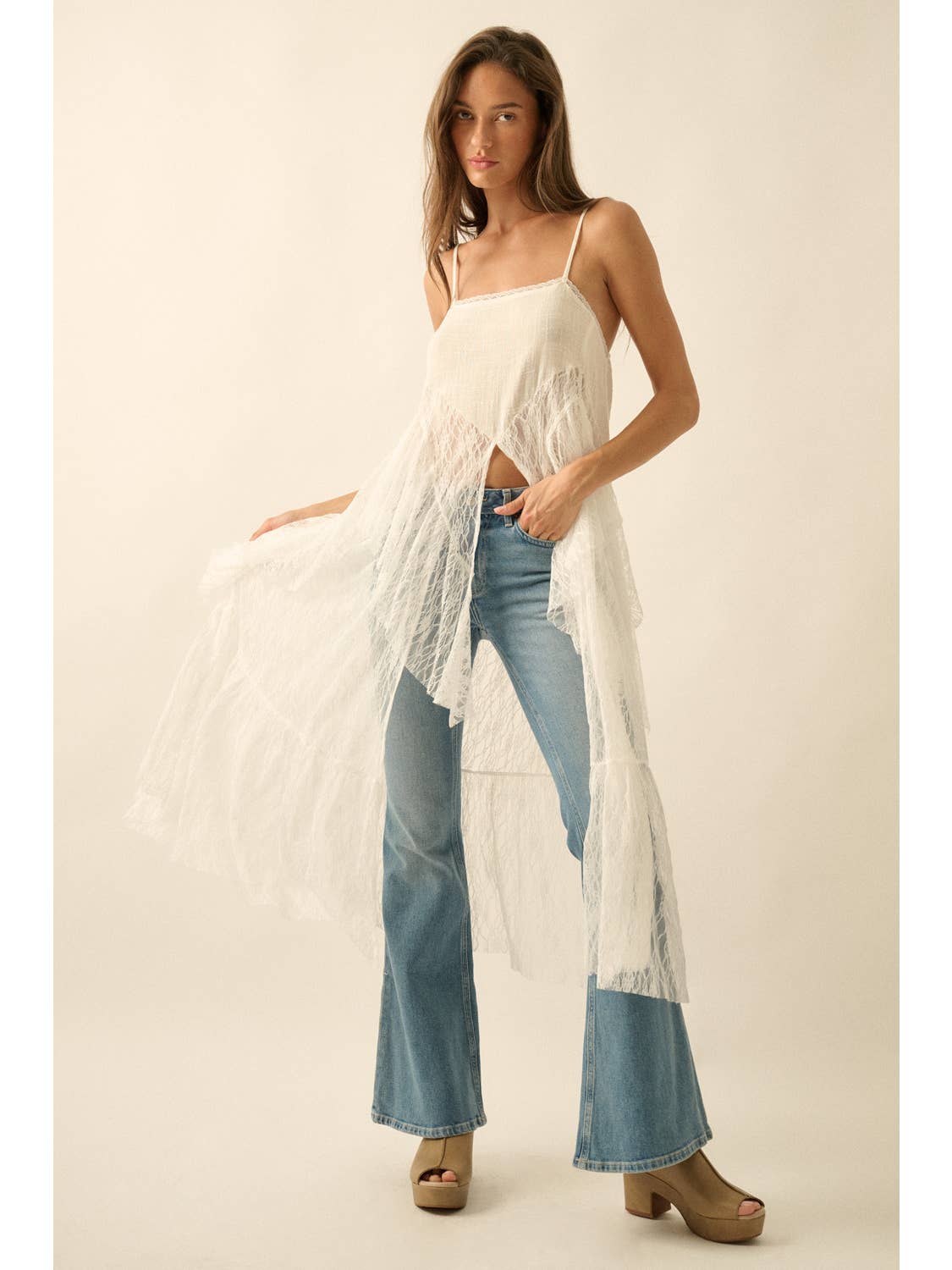 Lace Flyaway Maxi Top