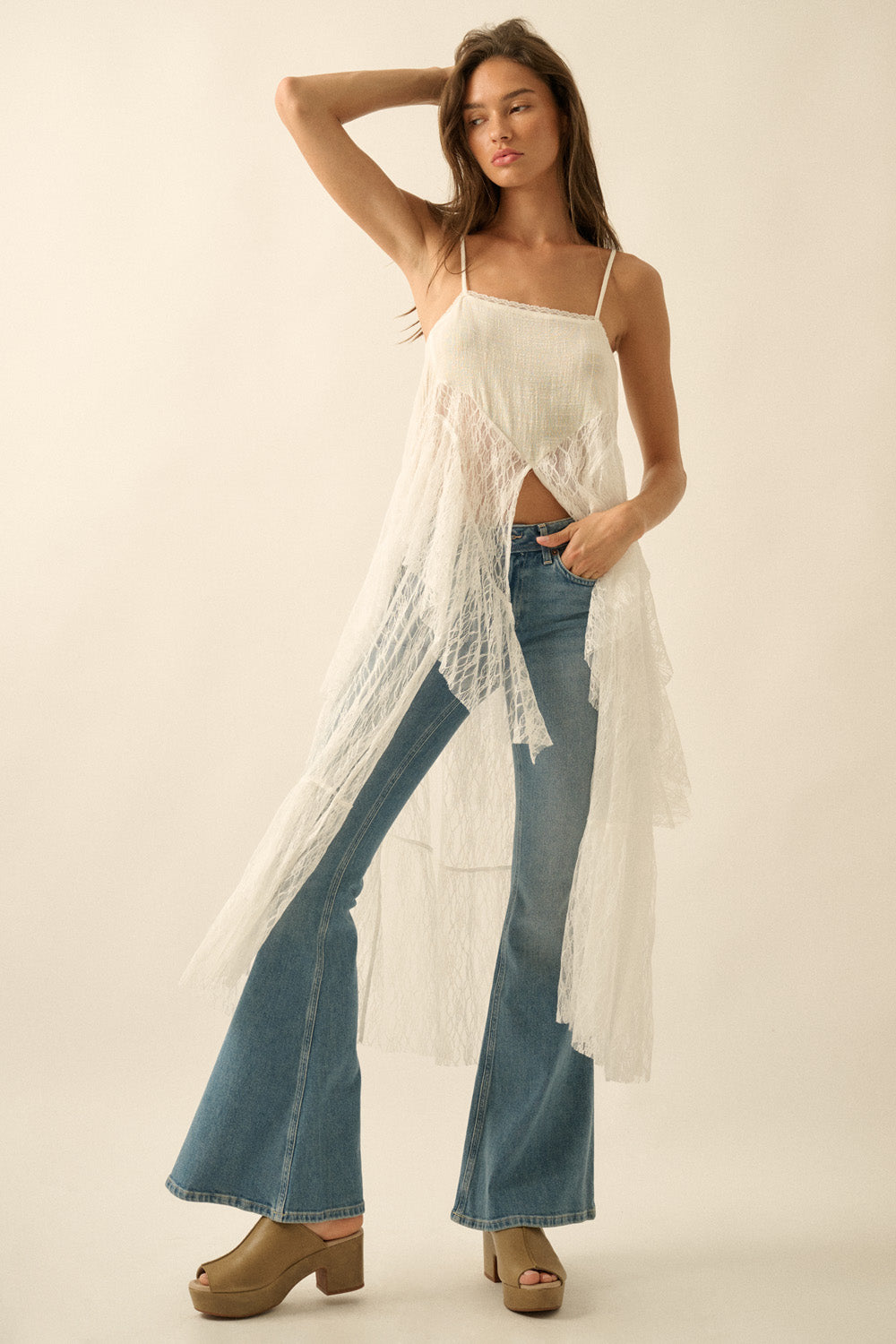 Lace Flyaway Maxi Top