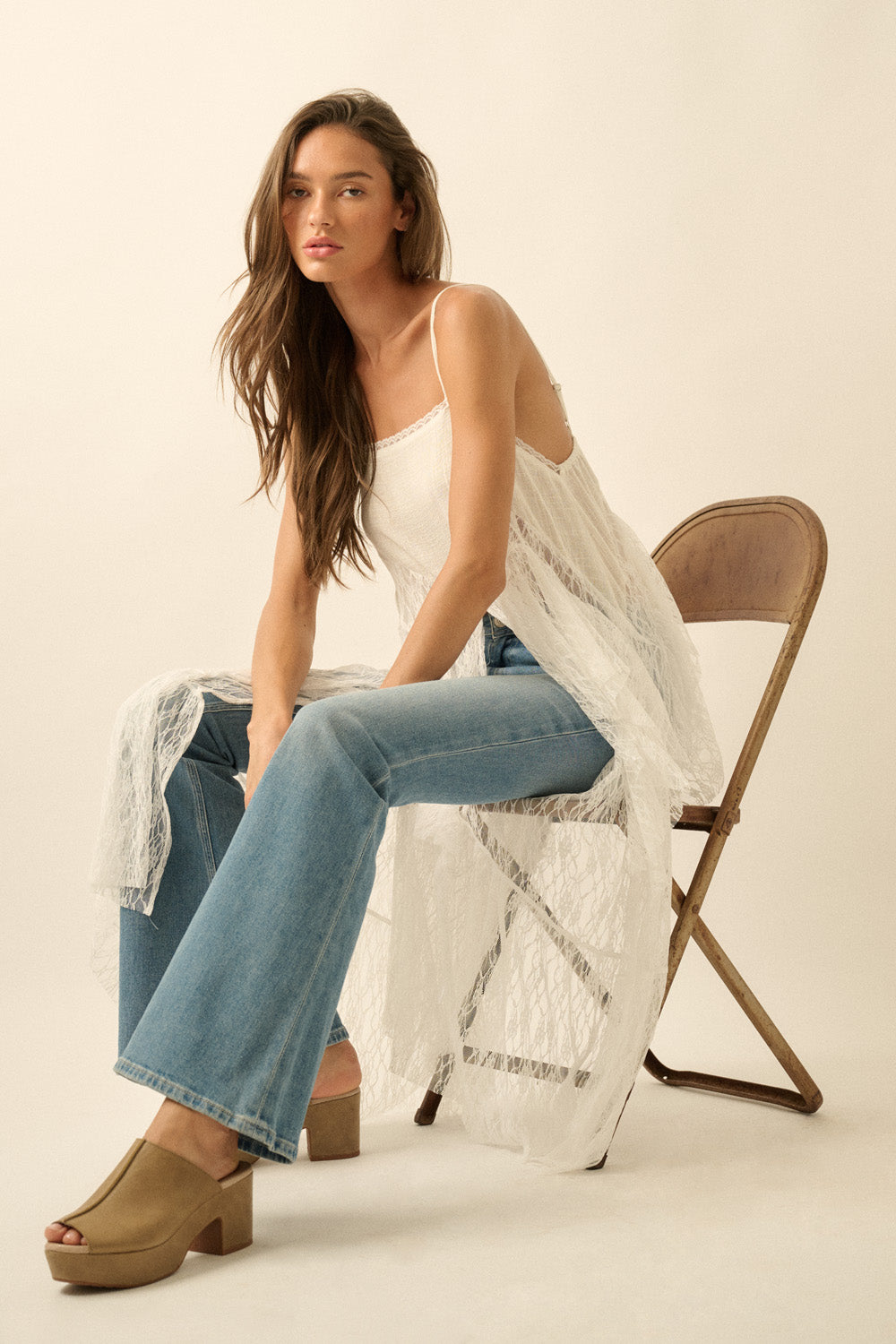 Lace Flyaway Maxi Top