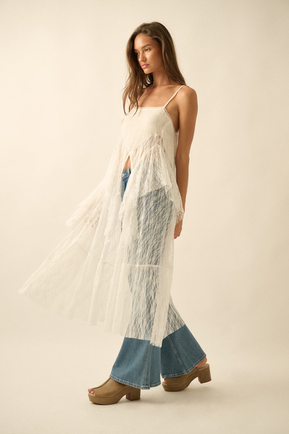 Lace Flyaway Maxi Top