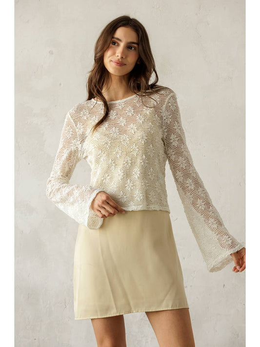 Ivory Knit Layering Long Sleeve Top