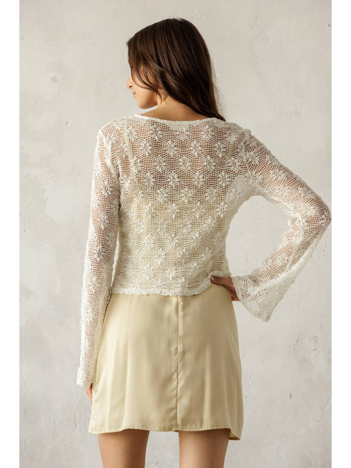 Ivory Knit Layering Long Sleeve Top