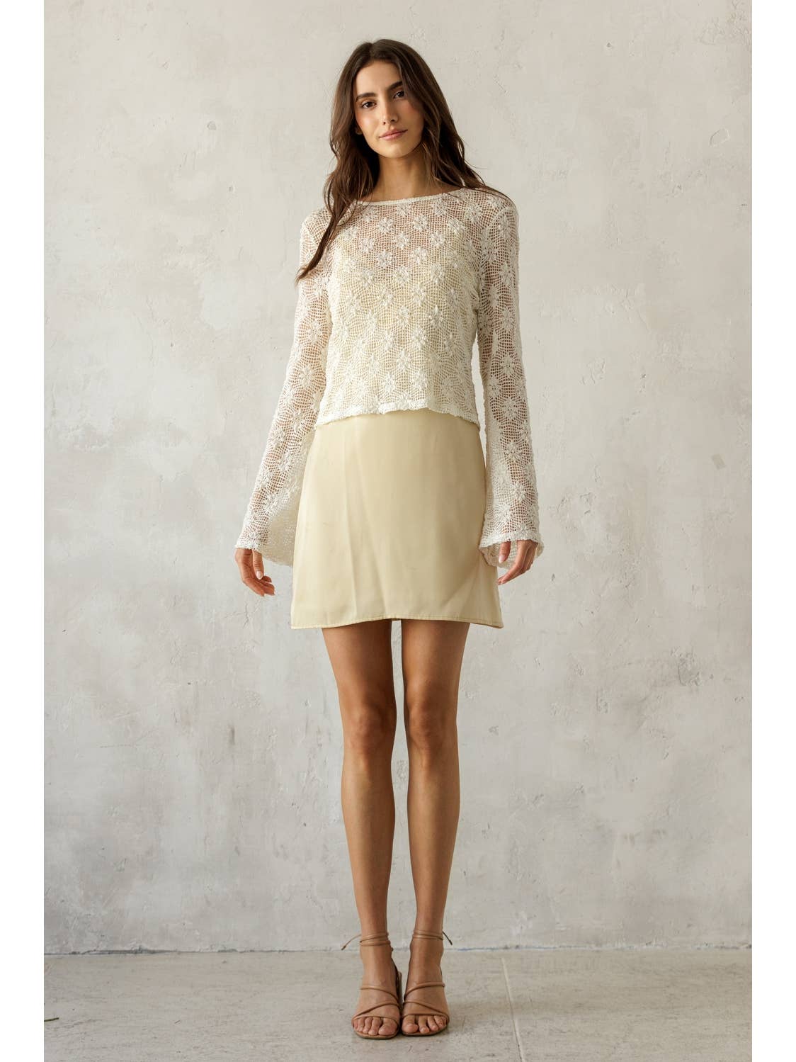 Ivory Knit Layering Long Sleeve Top