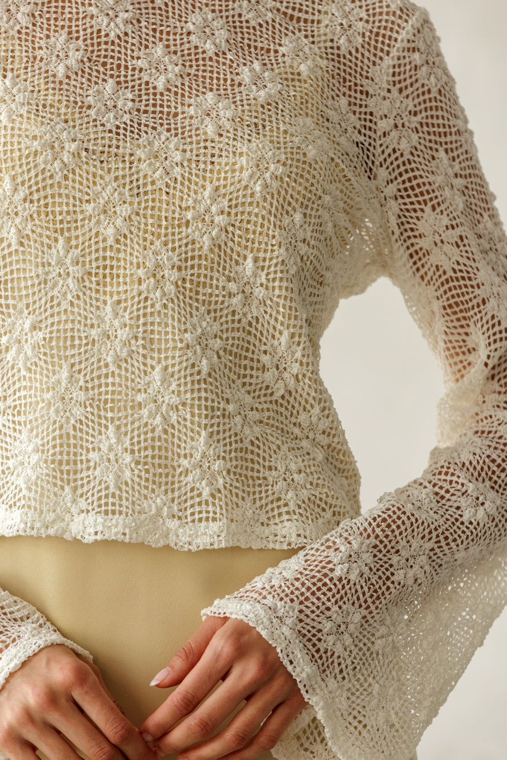Ivory Knit Layering Long Sleeve Top