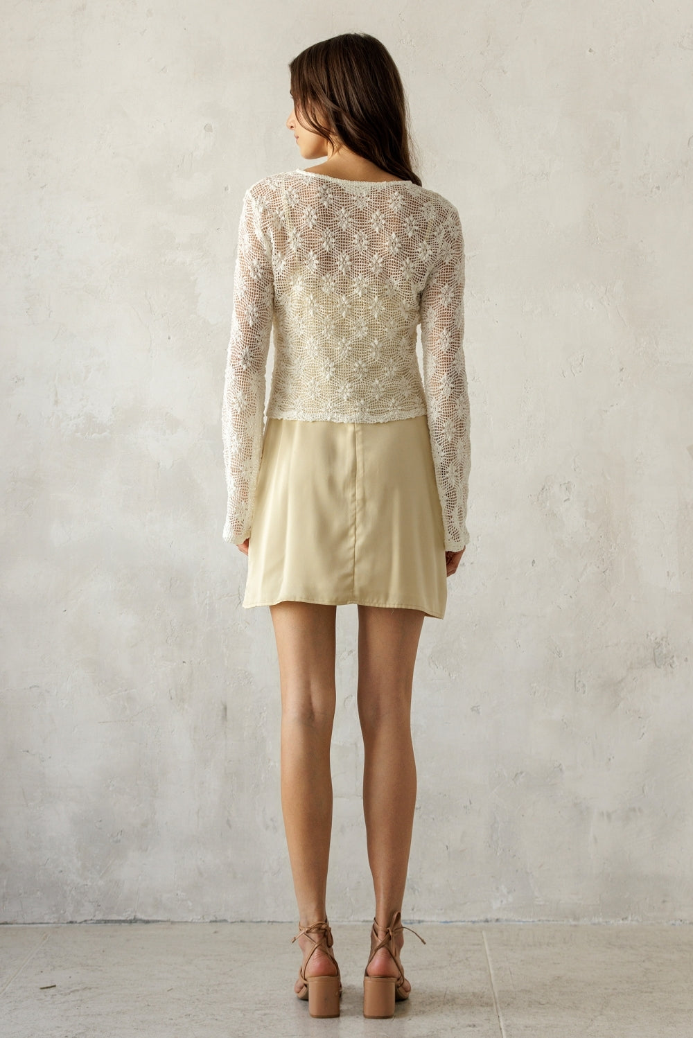 Ivory Knit Layering Long Sleeve Top