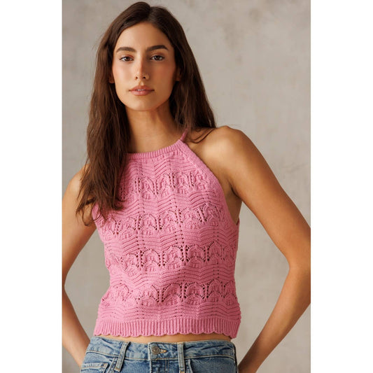 Pink Knit Halter Top