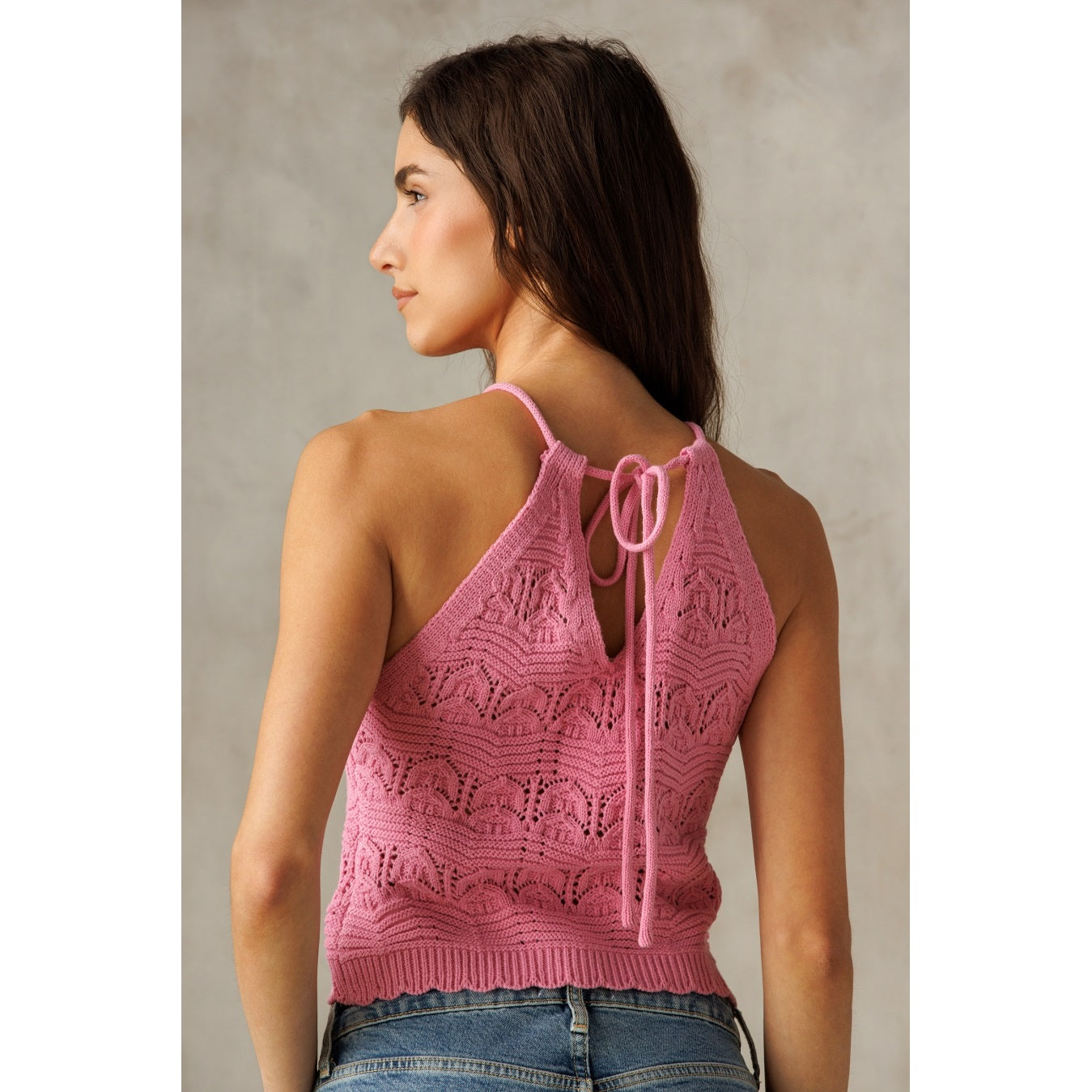 Pink Knit Halter Top