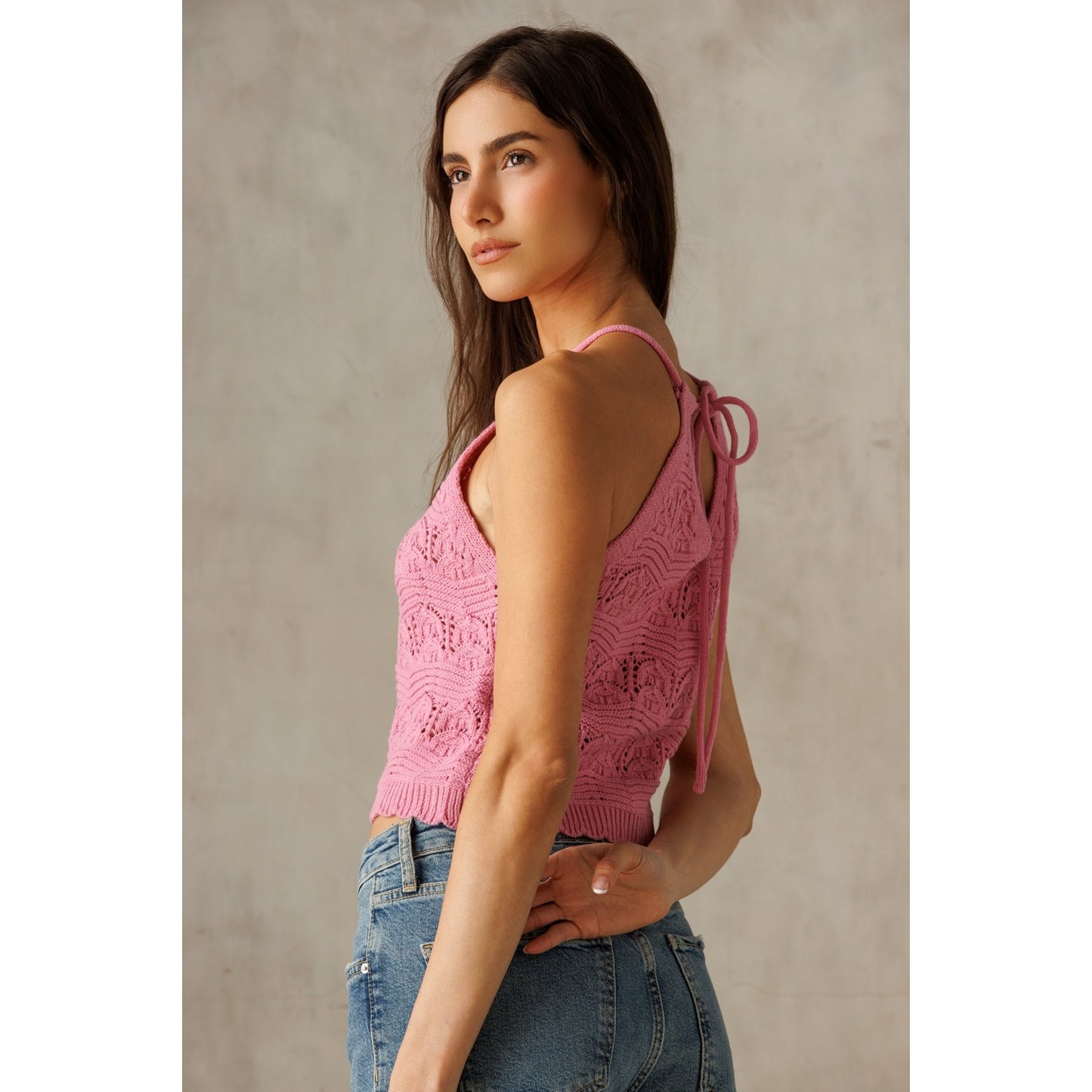 Pink Knit Halter Top