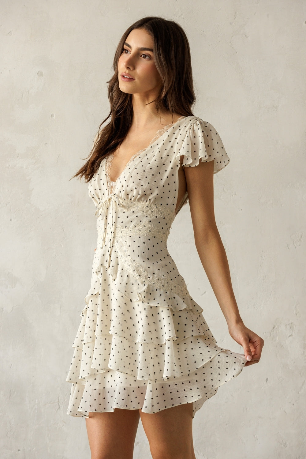 Ruffle Polka Dot Mini Dress