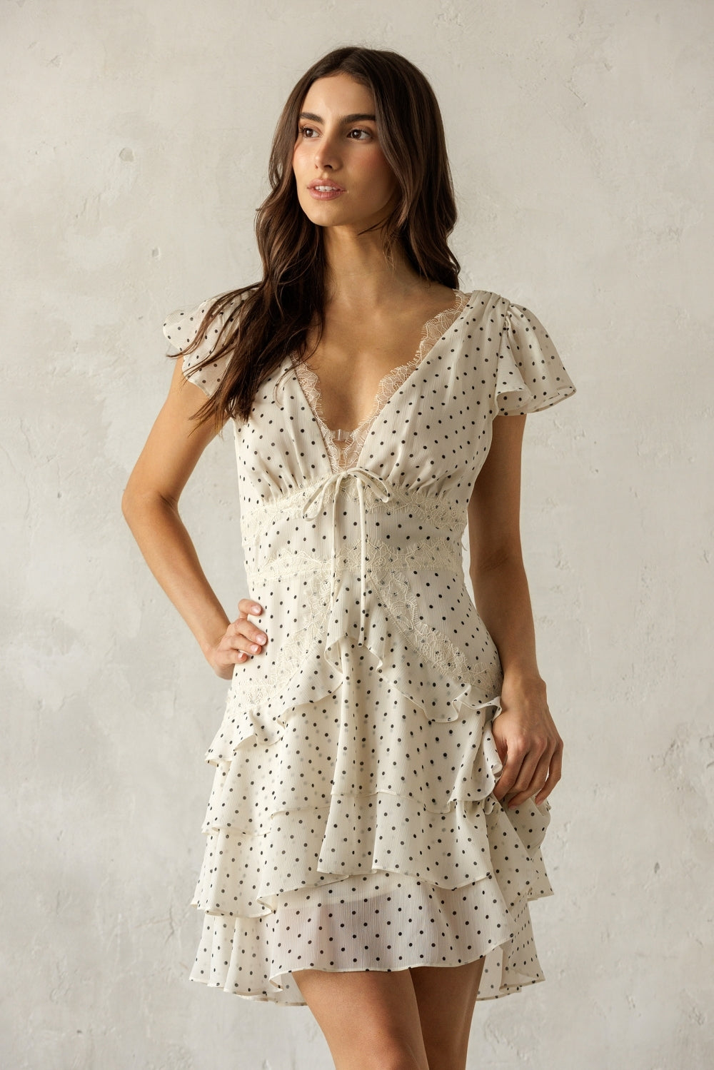 Ruffle Polka Dot Mini Dress