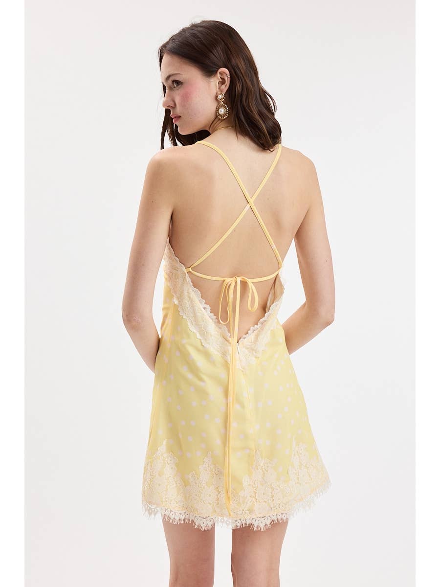 Polka Dot Yellow Slip Dress