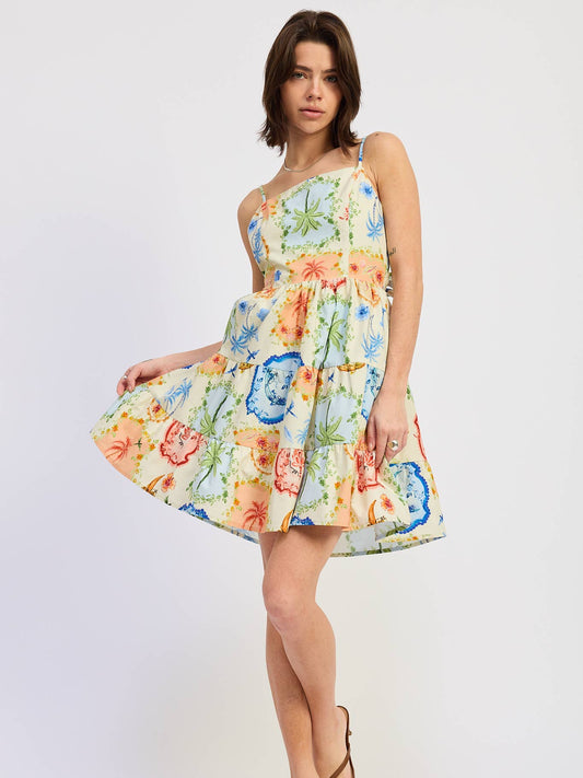 Mini Tropical Tier Dress