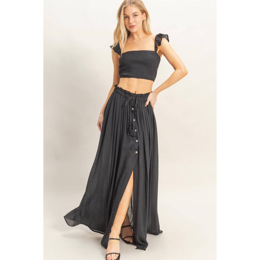Smocked Top & Maxi Skirt Set