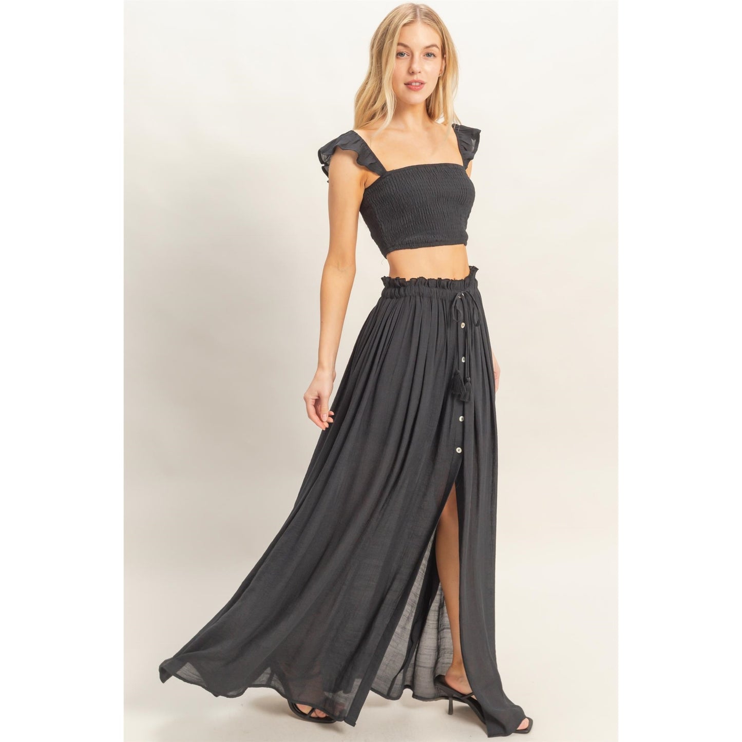 Smocked Top & Maxi Skirt Set