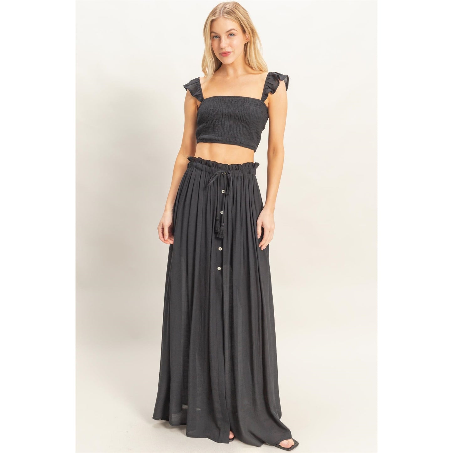 Smocked Top & Maxi Skirt Set