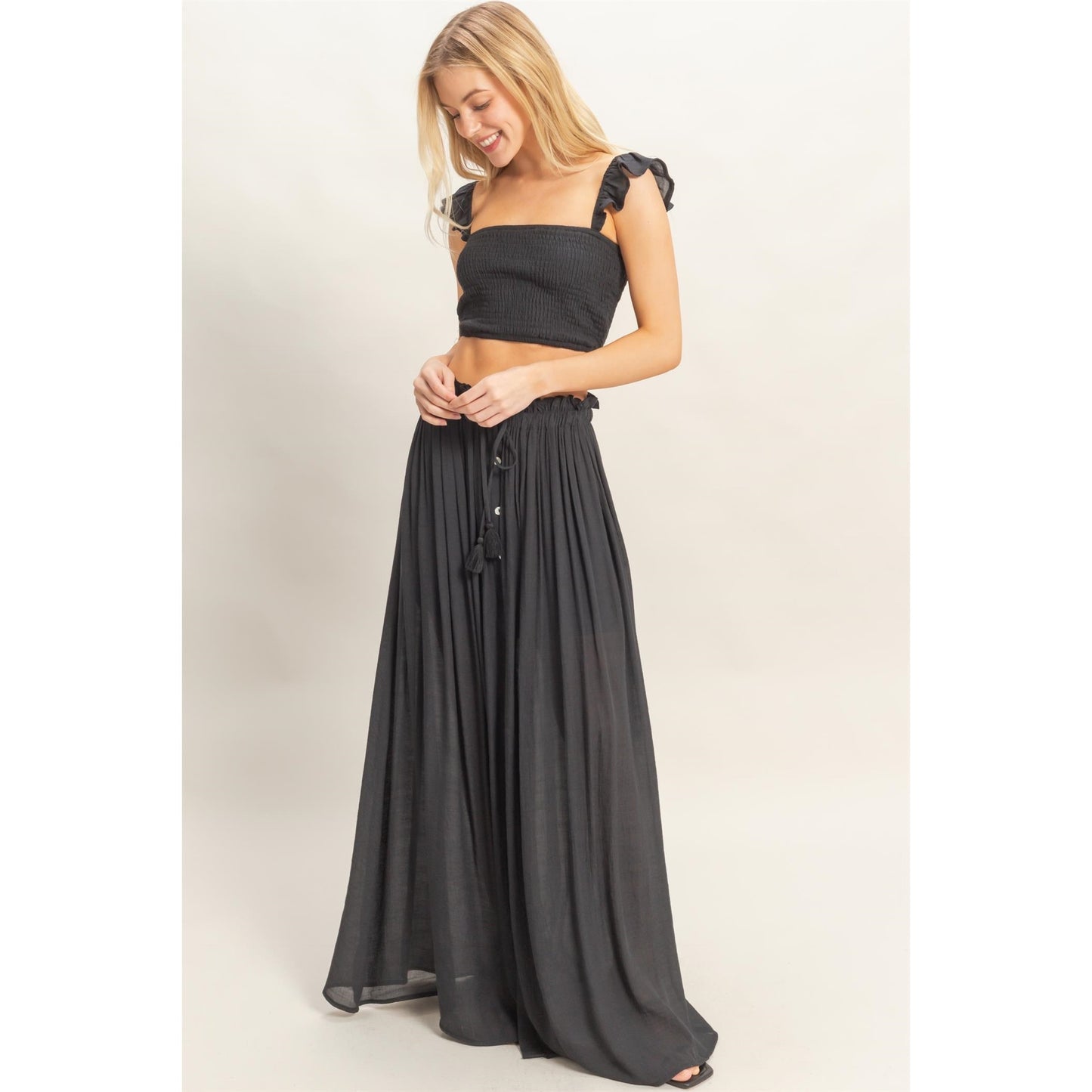 Smocked Top & Maxi Skirt Set