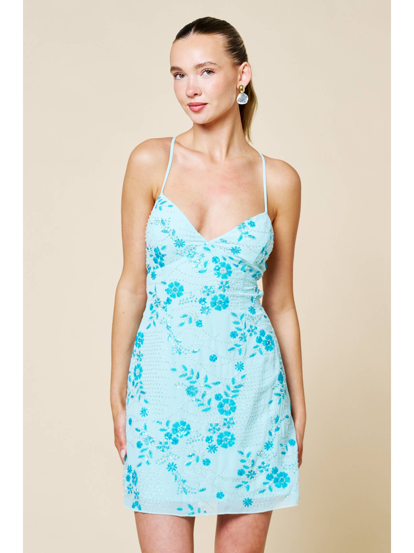 Summer Beaded Mini Dress