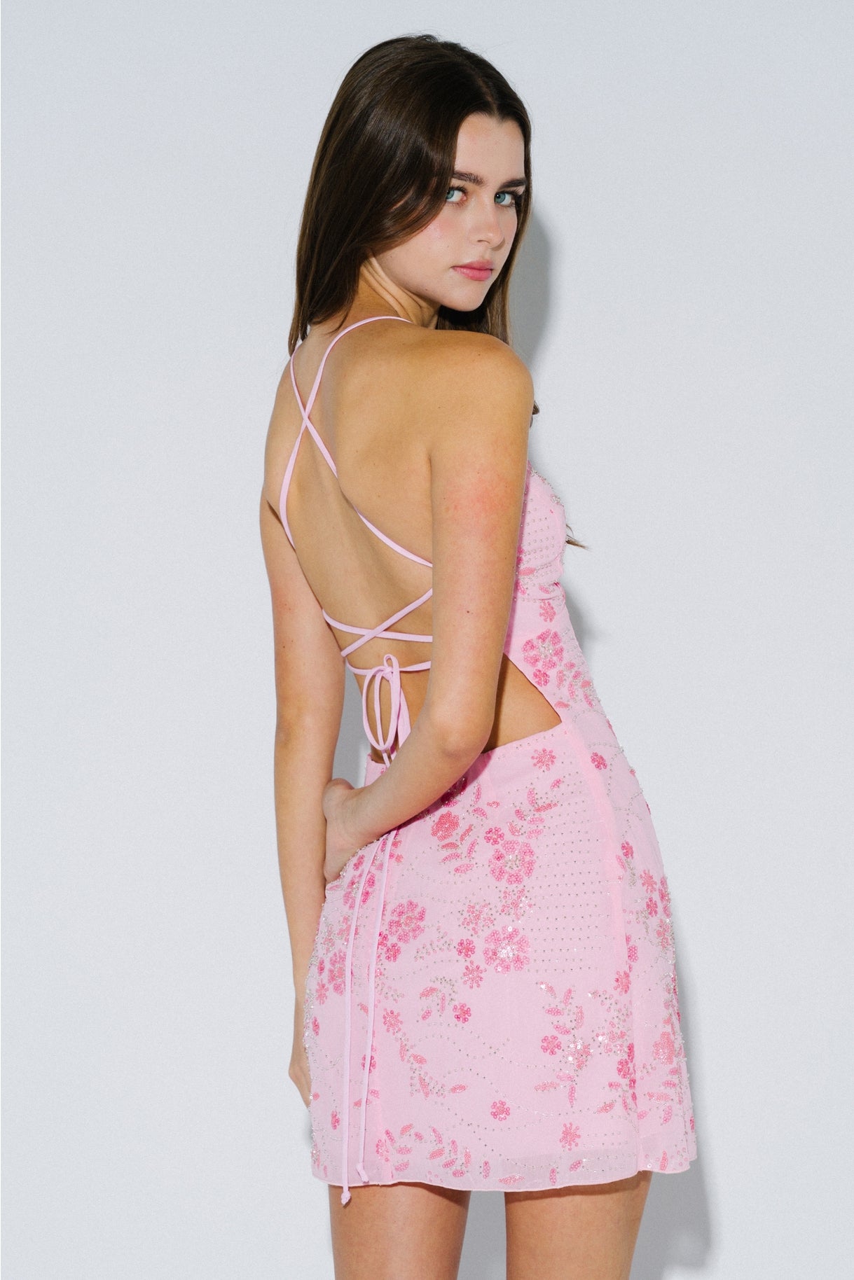 Summer Beaded Mini Dress