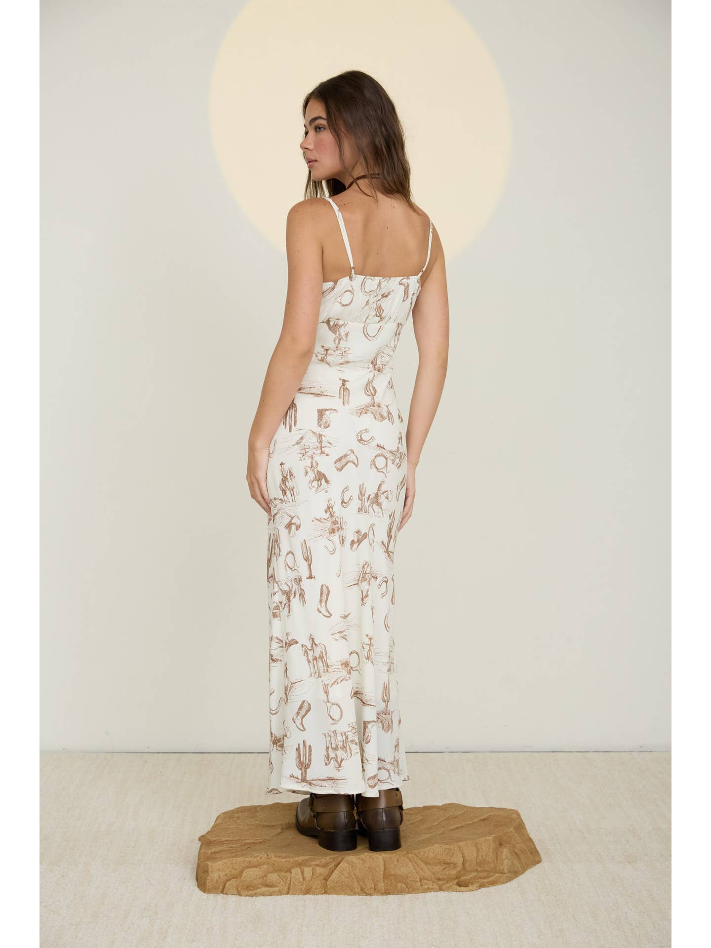 Western Print Midi Dress