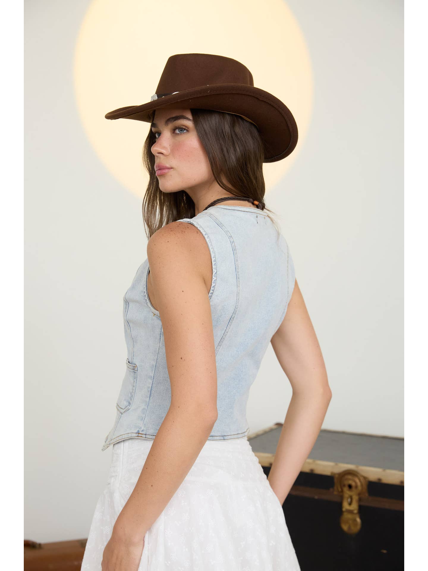 Light Wash Denim Vest