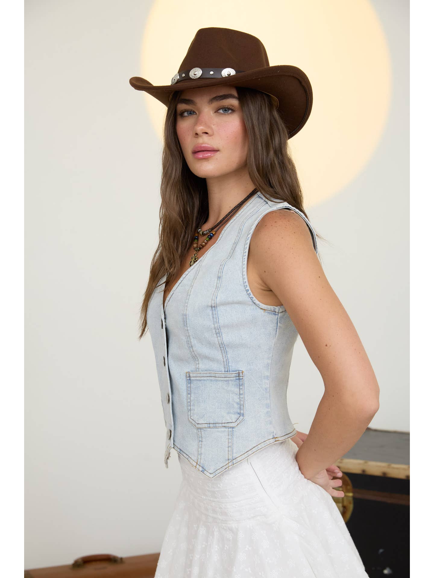 Light Wash Denim Vest