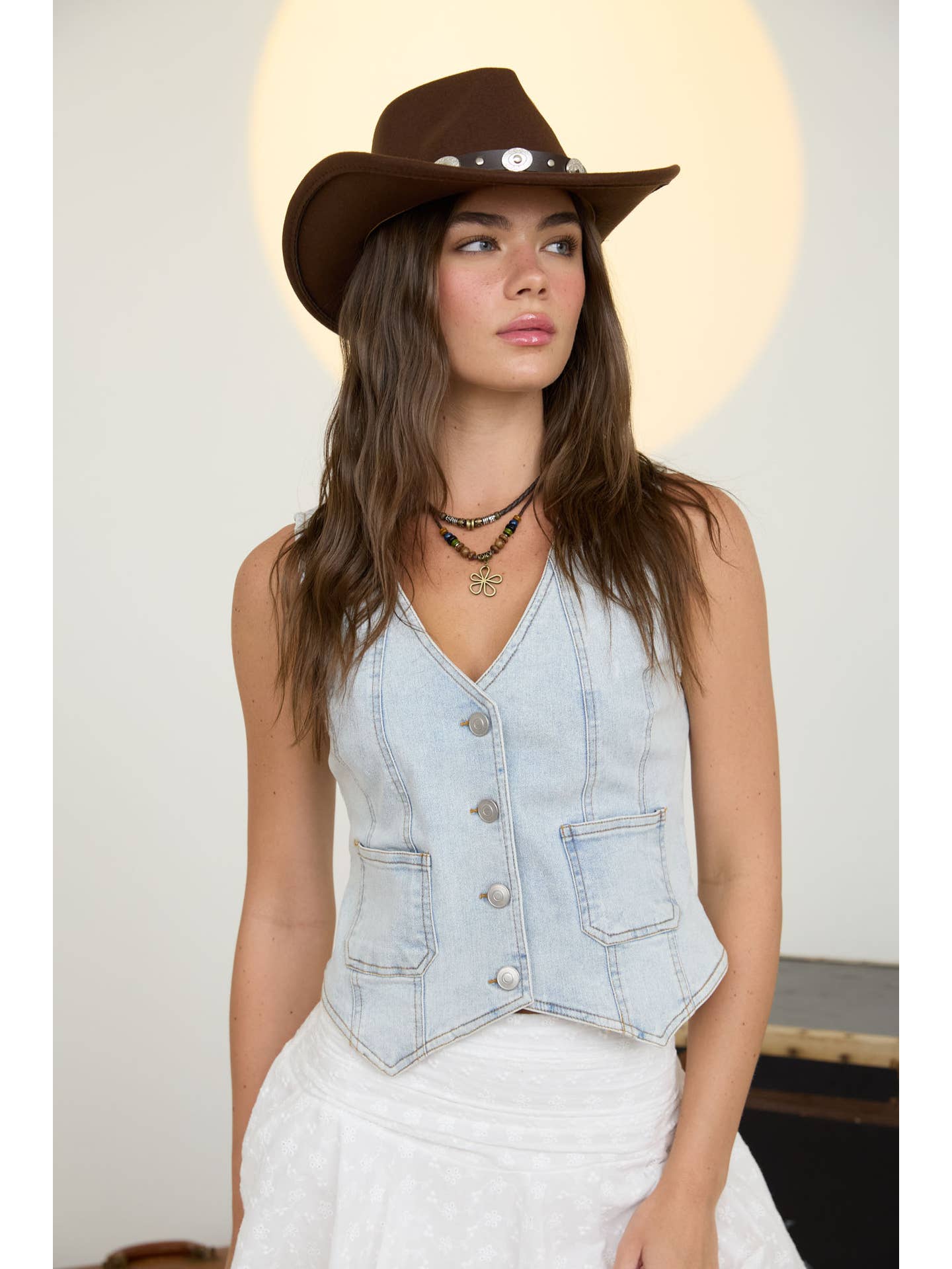 Light Wash Denim Vest