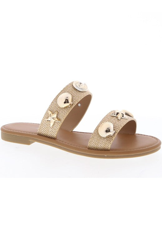 Seashell Raffia Sandal