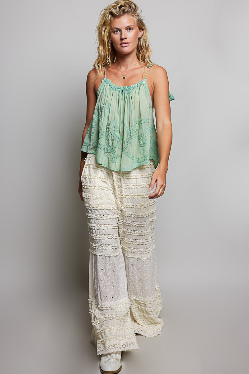 Lace & Eyelet Knit Pants