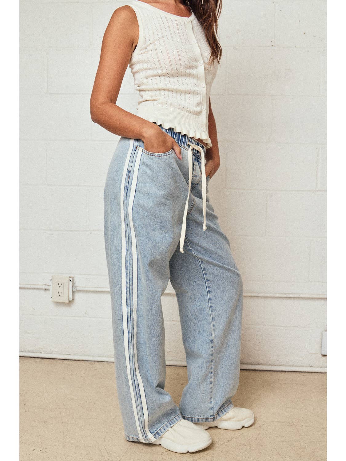Double Stripe Relaxed Denim Pant