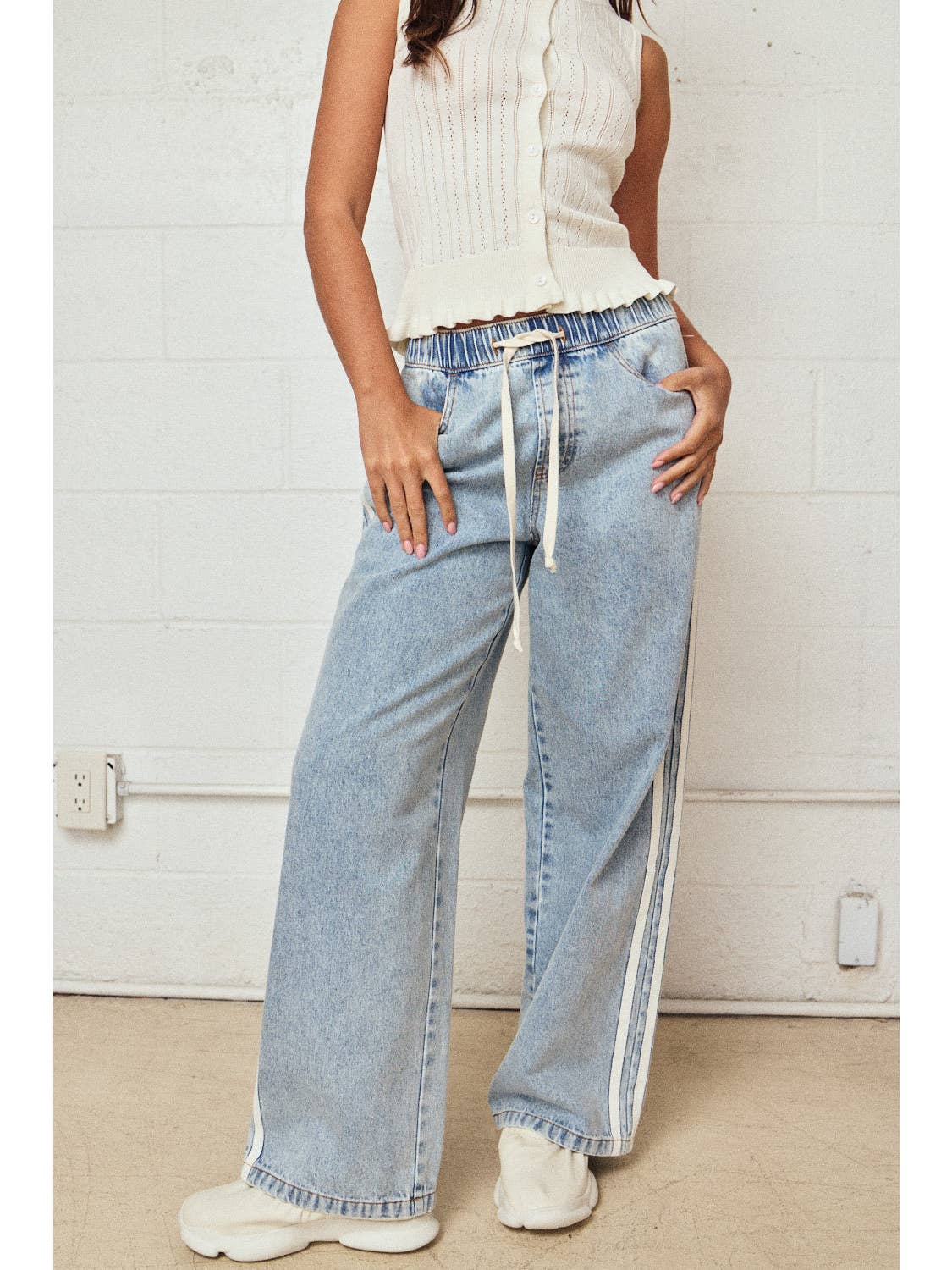 Double Stripe Relaxed Denim Pant